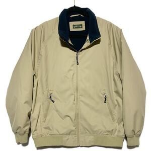 Orvis Zip Up Jacket Men's Size Large Brown Lined Polyester Short